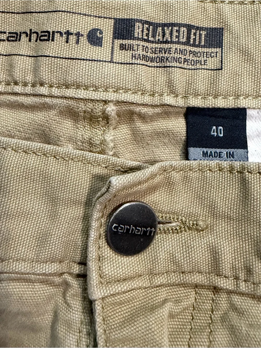 Carhartt metal button fit